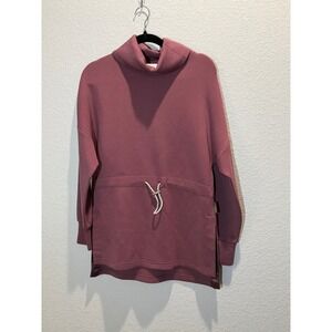 Varley Womens Funnel Neck Drawstring Waist Sweatshirt Mauve XS